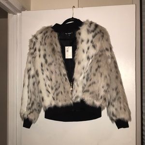 A fur bomber jacket